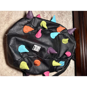 MadPax Black Multi-color Spiked Backpack One Size